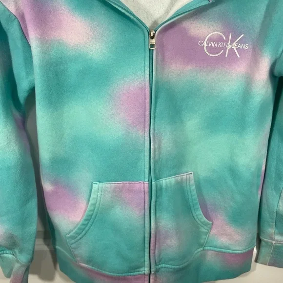 Calvin Klein Jeans Kids Aqua and Lavender Jacket Size L 14/16 CB-112 - Picture 3 of 5